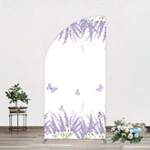 Lofaris Lavender Spring Butterfly Cute Wedding Half Moon Arch Backdrop